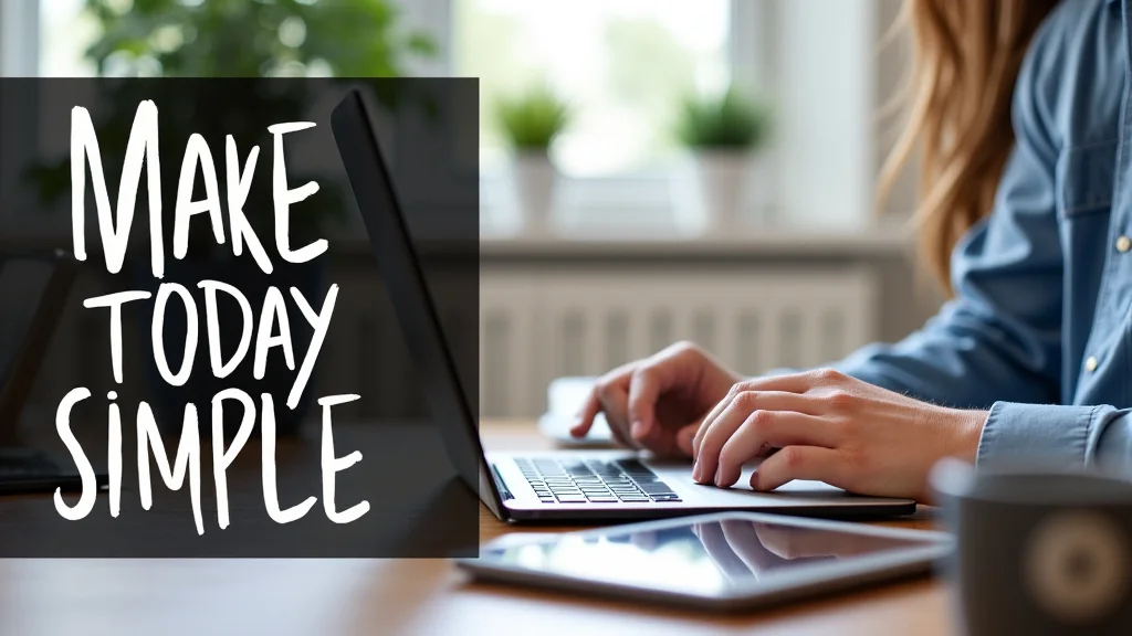 The image shows a person using a laptop to explore simple ways to make money online today.
