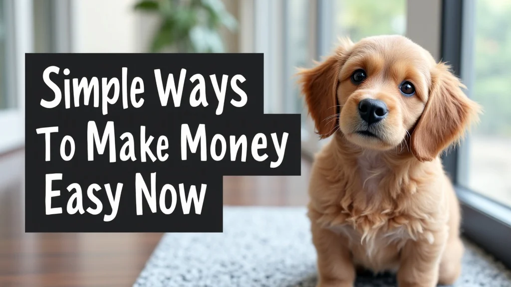 The image shows a person happily using a laptop, suggesting simple ways to make money easy now.